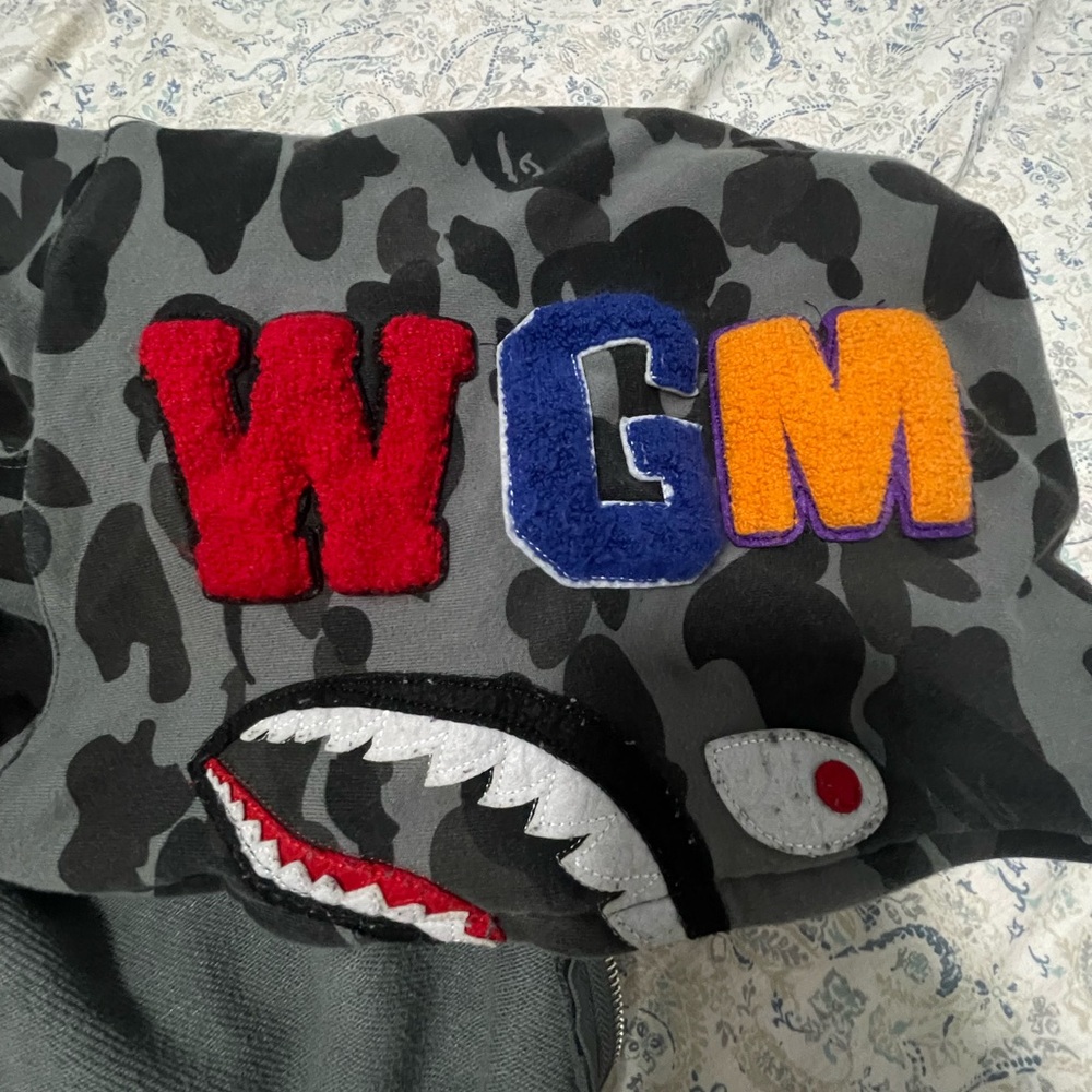 Bape Gray Camo Zip Up Sweater